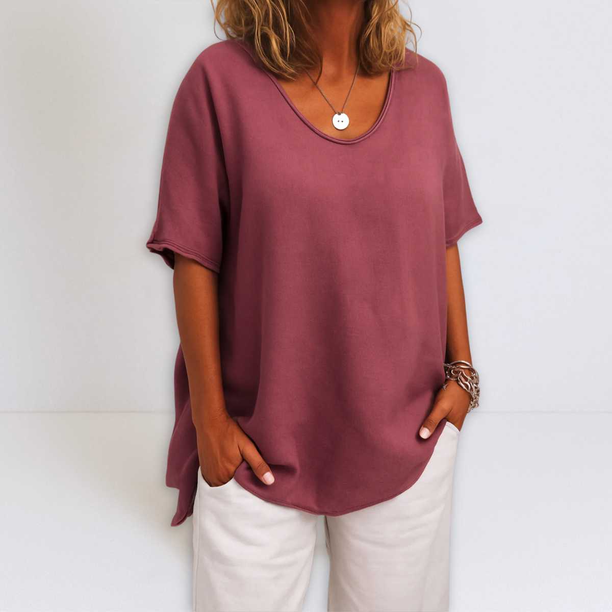 Joanne | Oversized V-neck Blouse