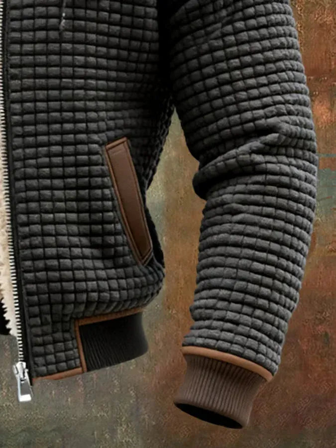 DONACCI Sherpa-Lined Waffle Jacket