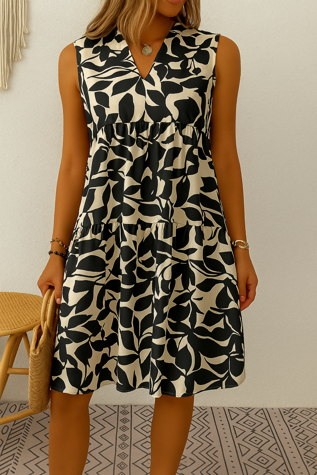 Kathy | Print V-Neck Dress