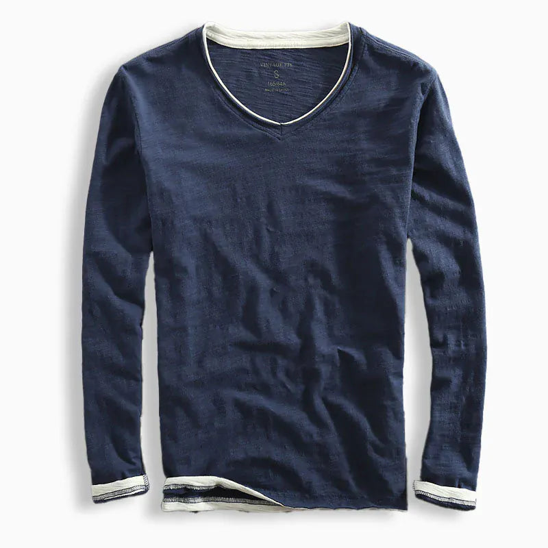 DONACCI Slub Cotton Long Sleeve Shirt