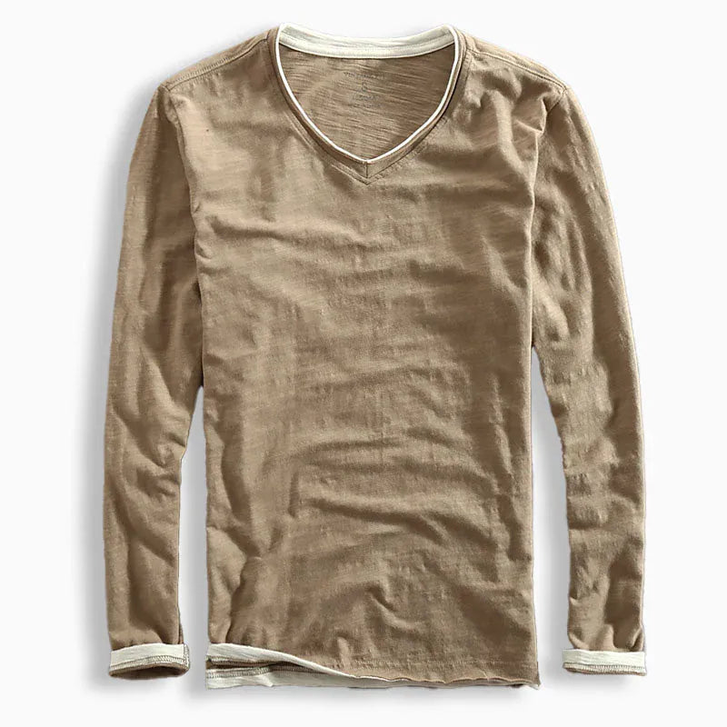 DONACCI Slub Cotton Long Sleeve Shirt