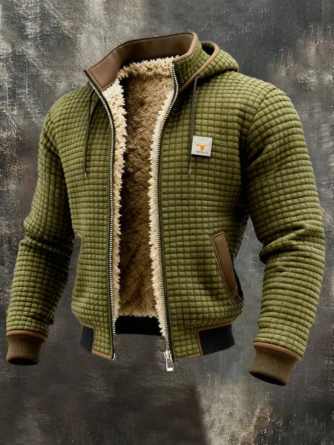 DONACCI Sherpa-Lined Waffle Jacket