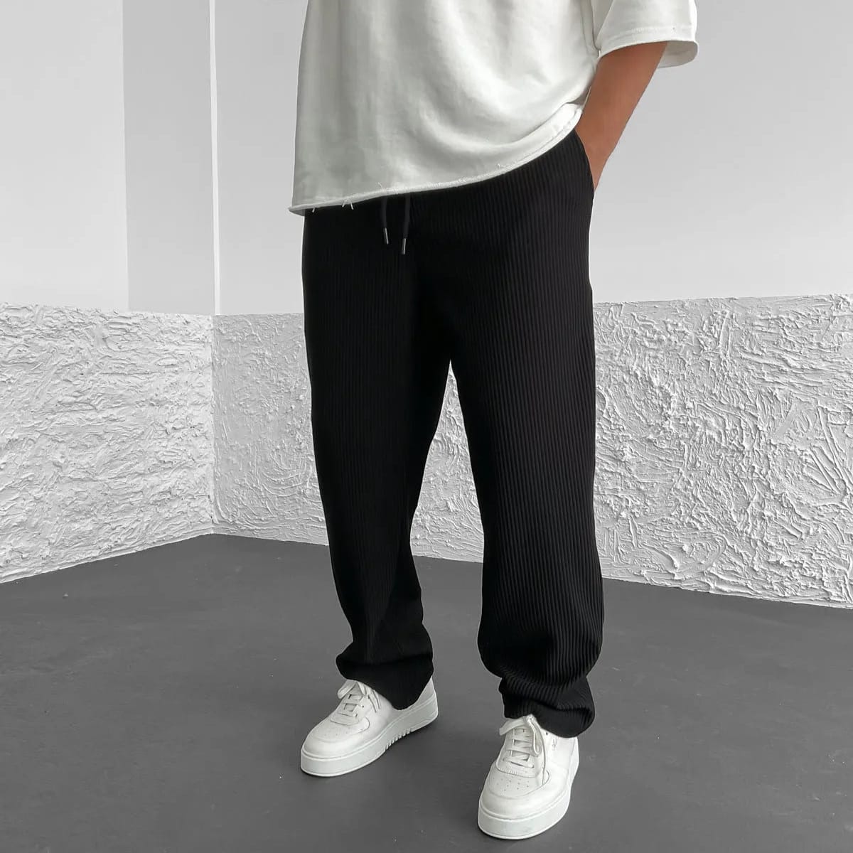 DONACCI Rib-Knit Trousers
