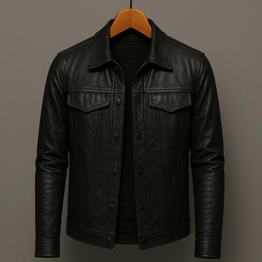 DONACCI Leather Trucker Jacket