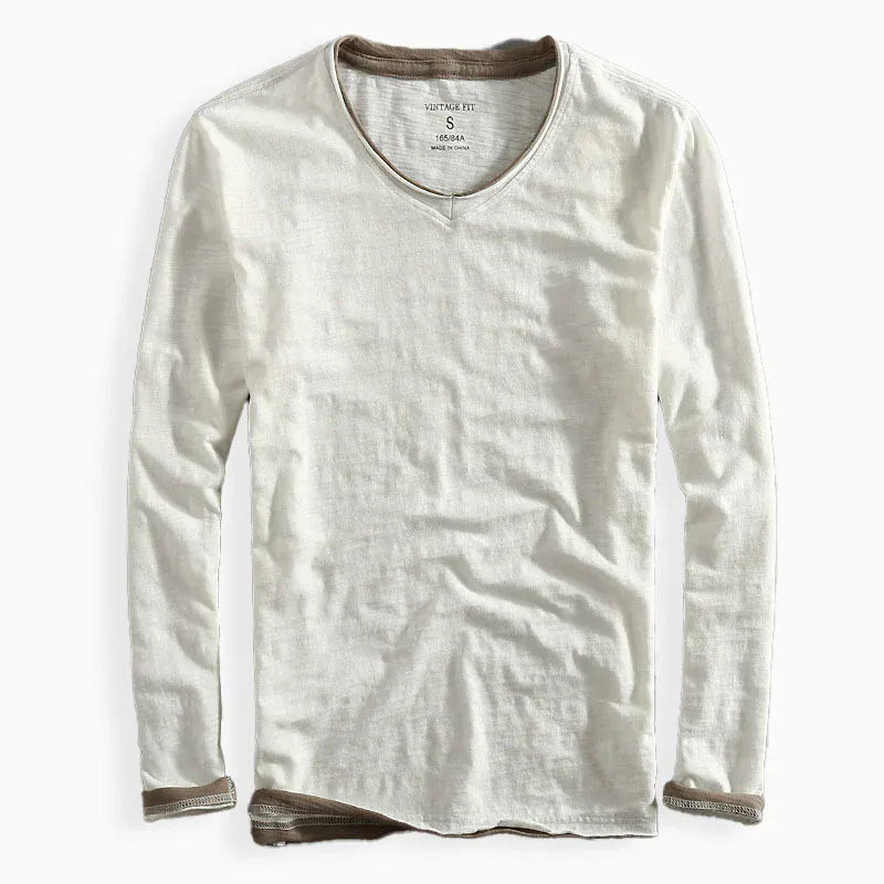 DONACCI Slub Cotton Long Sleeve Shirt
