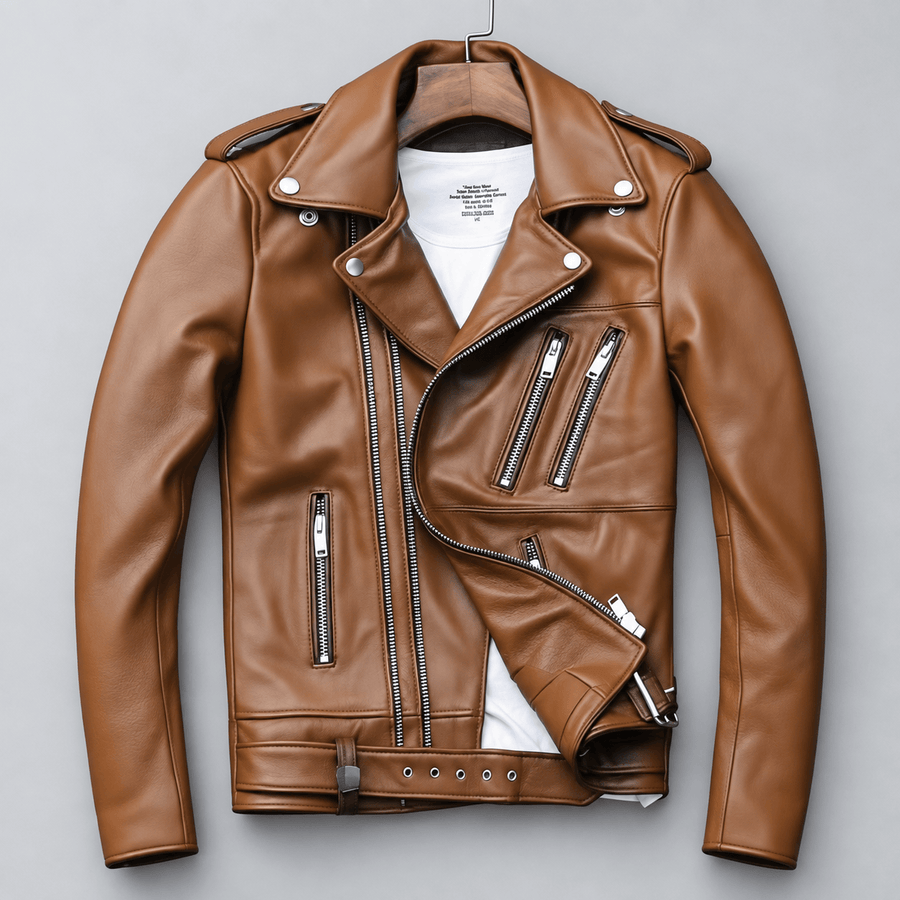 DONACCI Leather Biker Jacket