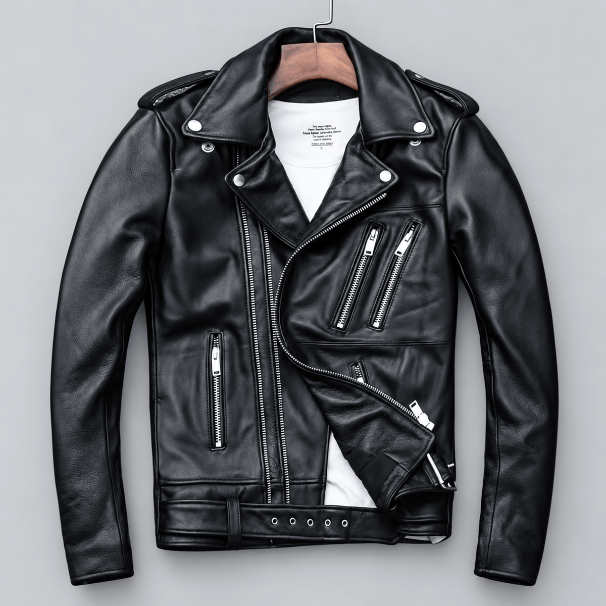DONACCI Leather Biker Jacket