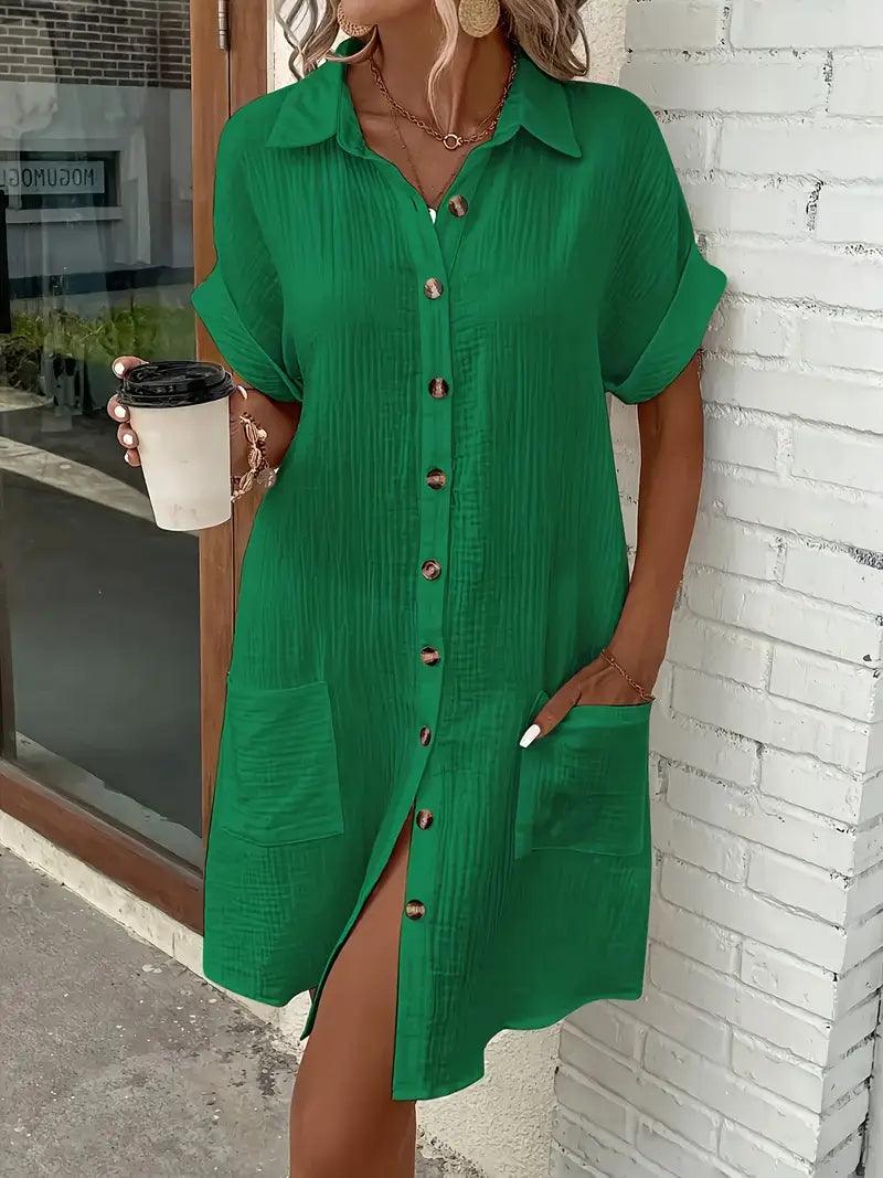 Sharon | Timeless V-Neck Blouse Dress